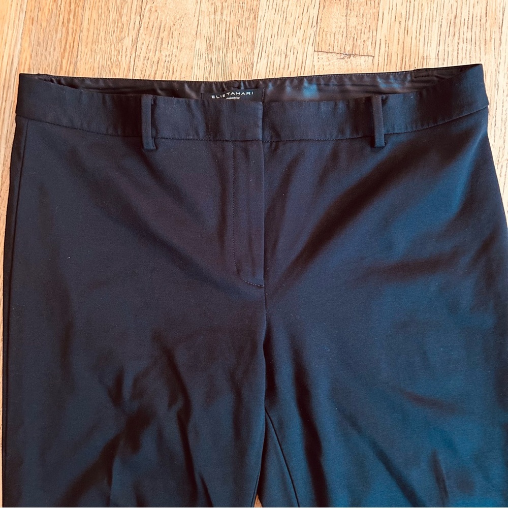 Elie Tahari Nordstrom Exclusive Black Cropped Skinny Ankle Trousers Pants sz 12 - Picture 2 of 10